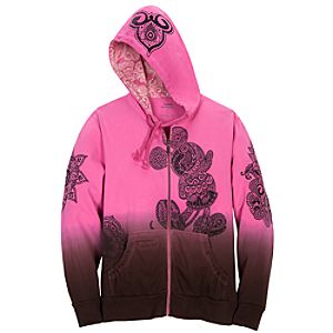 Hooded Dip Dye Batik Mickey Mouse Jacket