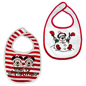 Mickey and Minnie Mouse Bib Set for Baby - Holiday
