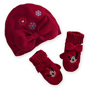 Minnie Mouse Knit Cap and Mittens Set for Baby - Holiday