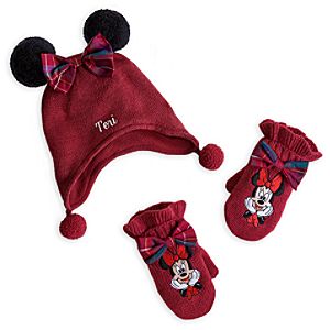 Minnie Mouse Hat and Mittens Set for Baby - Holiday - Personalizable