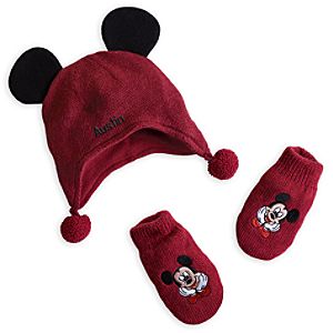 Mickey Mouse Hat and Mittens Set for Baby - Holiday - Personalizable