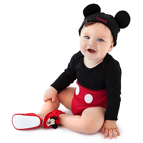 Organic Cotton Mickey Mouse Costume Bodysuit and Cap for Infants