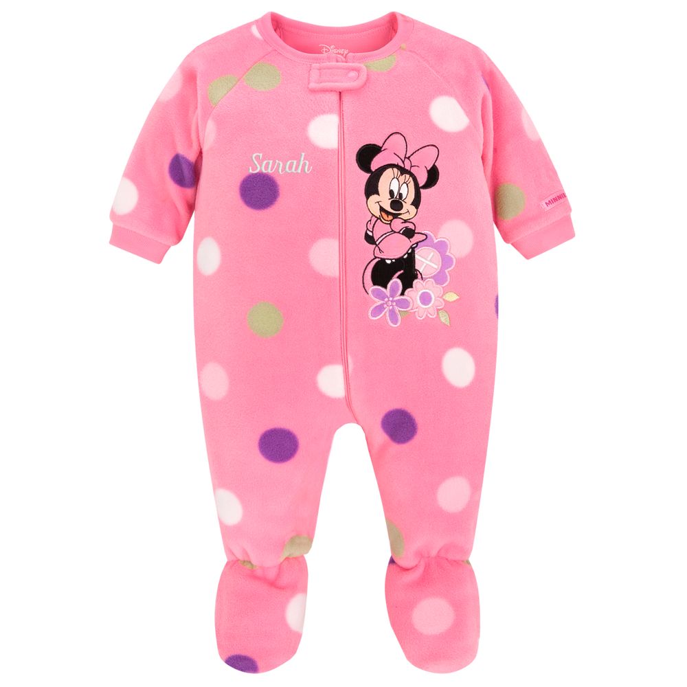 Personalizable Fleece Minnie Mouse Blanket Sleeper for Baby Girls