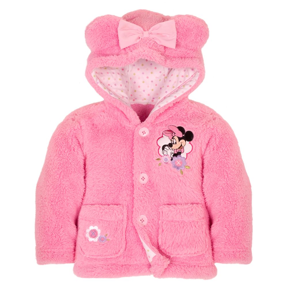 Plush Hooded Minnie Mouse Jacket for Baby Girls