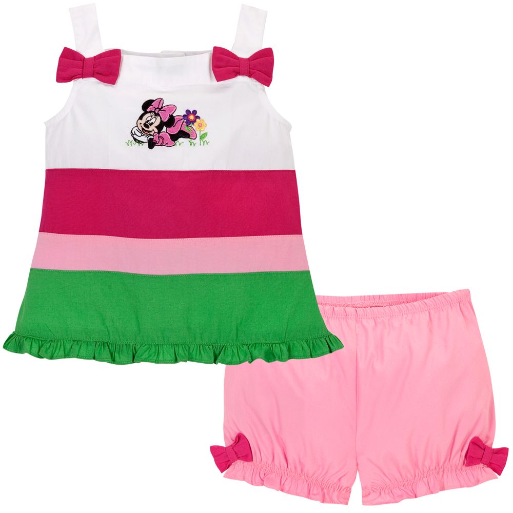Hooped Minnie Mouse Dress Set for Baby Girls -- 2-Pc.
