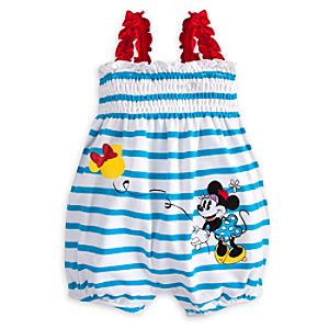 Minnie Mouse Striped Romper for Baby
