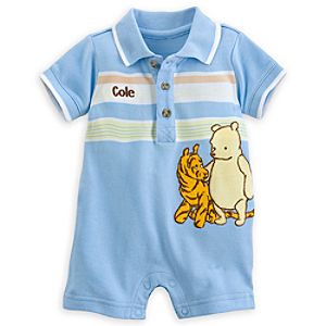 Winnie the Pooh and Tigger Classic Polo Romper for Baby - Personalizable