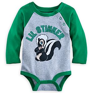 Flower Long Sleeve Disney Cuddly Bodysuit for Baby - Bambi