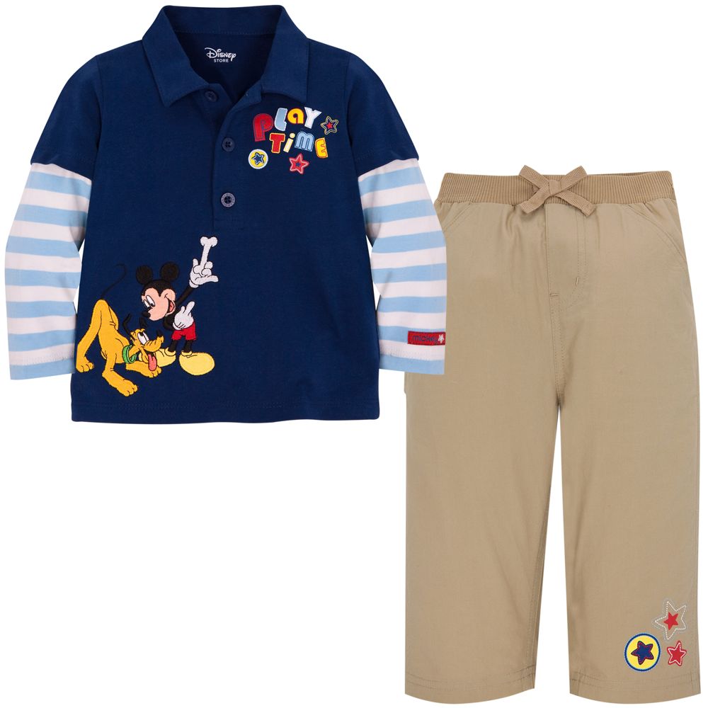 Organic Cotton Pluto and Mickey Mouse Polo Set for Infants