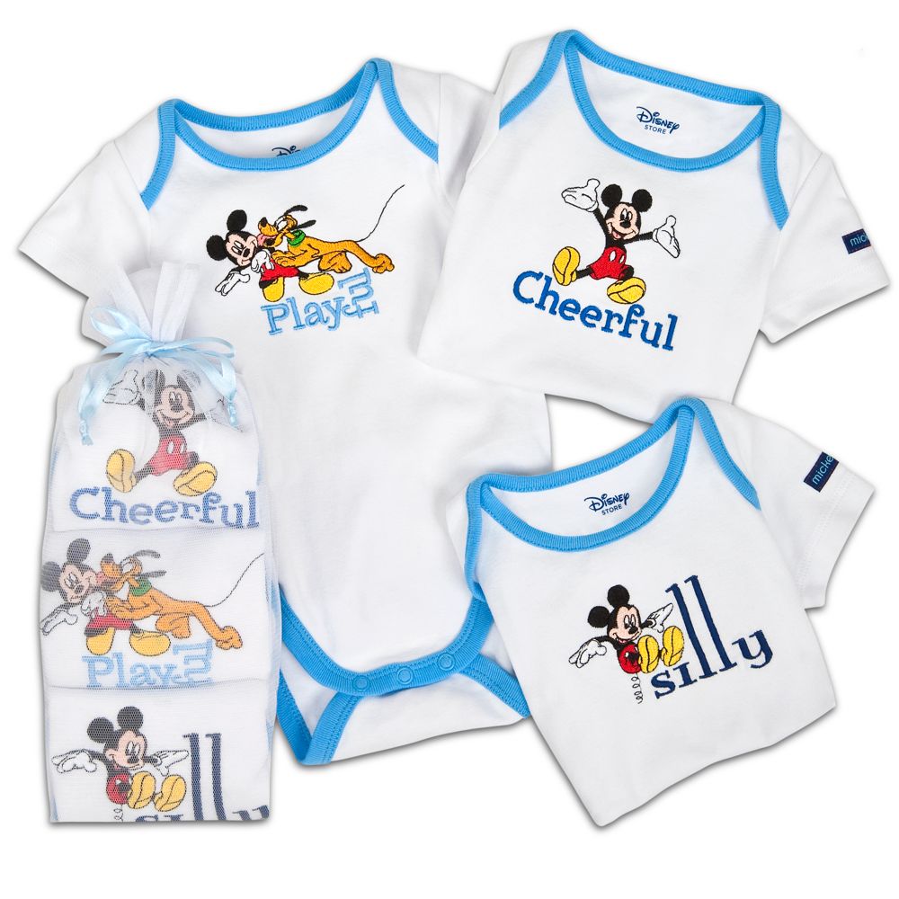 Mickey Mouse Bodysuit Set for Babies -- 3-Pc. -- Made With Organic Cotton