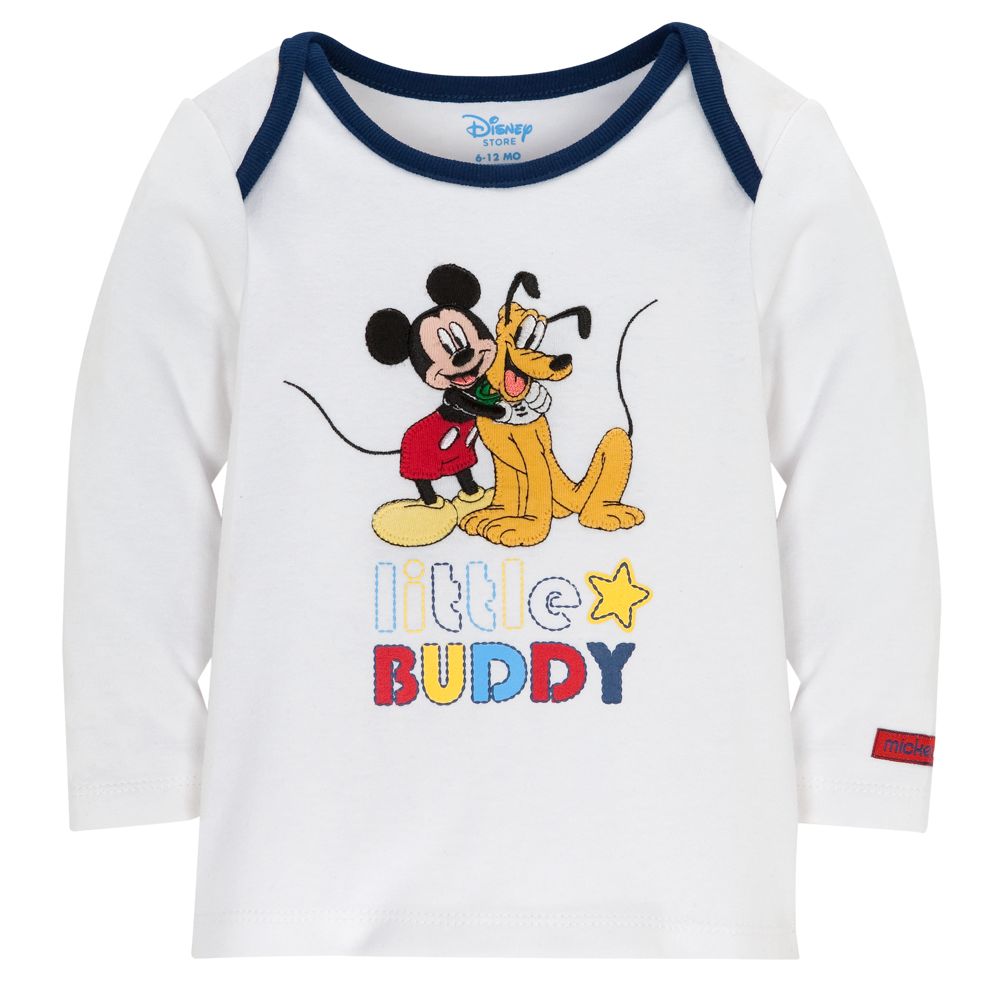 Long Sleeve Little Buddy Pluto and Mickey Mouse Tee for Babies