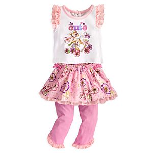 Miss Bunny Top and Skirt with Leggings Set for Baby - Bambi