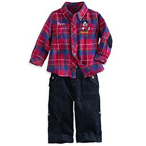 Mickey Mouse Holiday Shirt and Pants Set - Personalizable