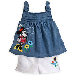 Minnie Mouse Chambray Shirt and Shorts Set for Baby