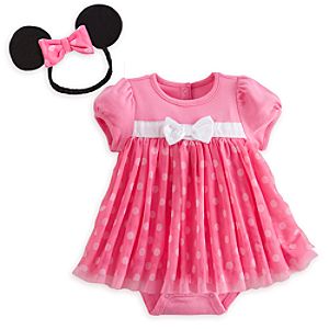Minnie Mouse Pink Disney Cuddly Bodysuit Dress Set for Baby