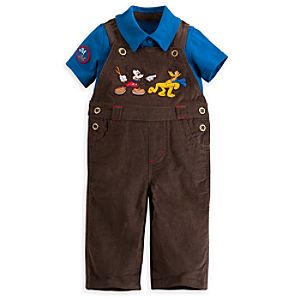 Mickey Mouse and Pluto Dungaree Set for Baby
