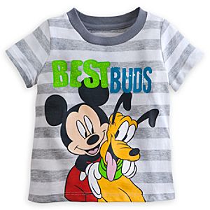 Mickey Mouse and Pluto Striped Tee for Baby