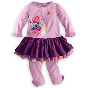Alice in Wonderland Bubble Dress and Leggings Set for Baby