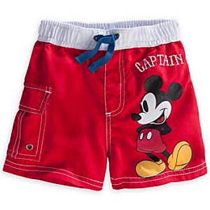 Mickey Mouse Swim Trunks for Baby - Red