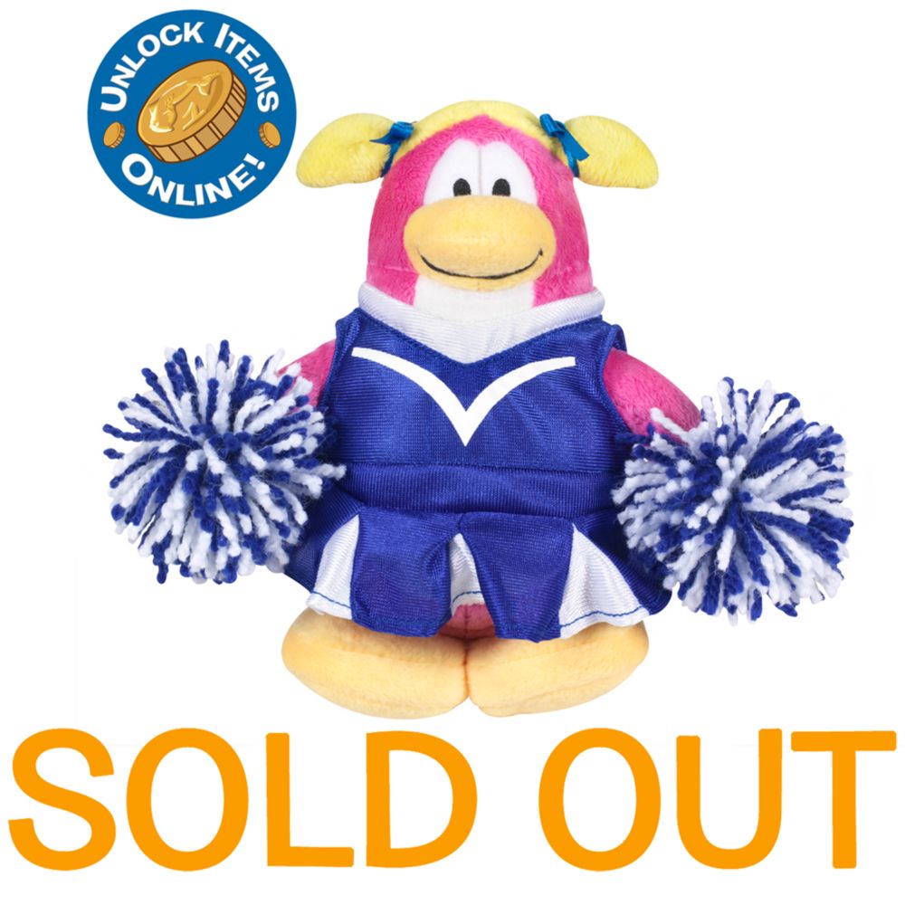 Club Penguin 6 1/2'' Limited Edition Penguin Plush - Cheerleader (Semi-Rare Chase)