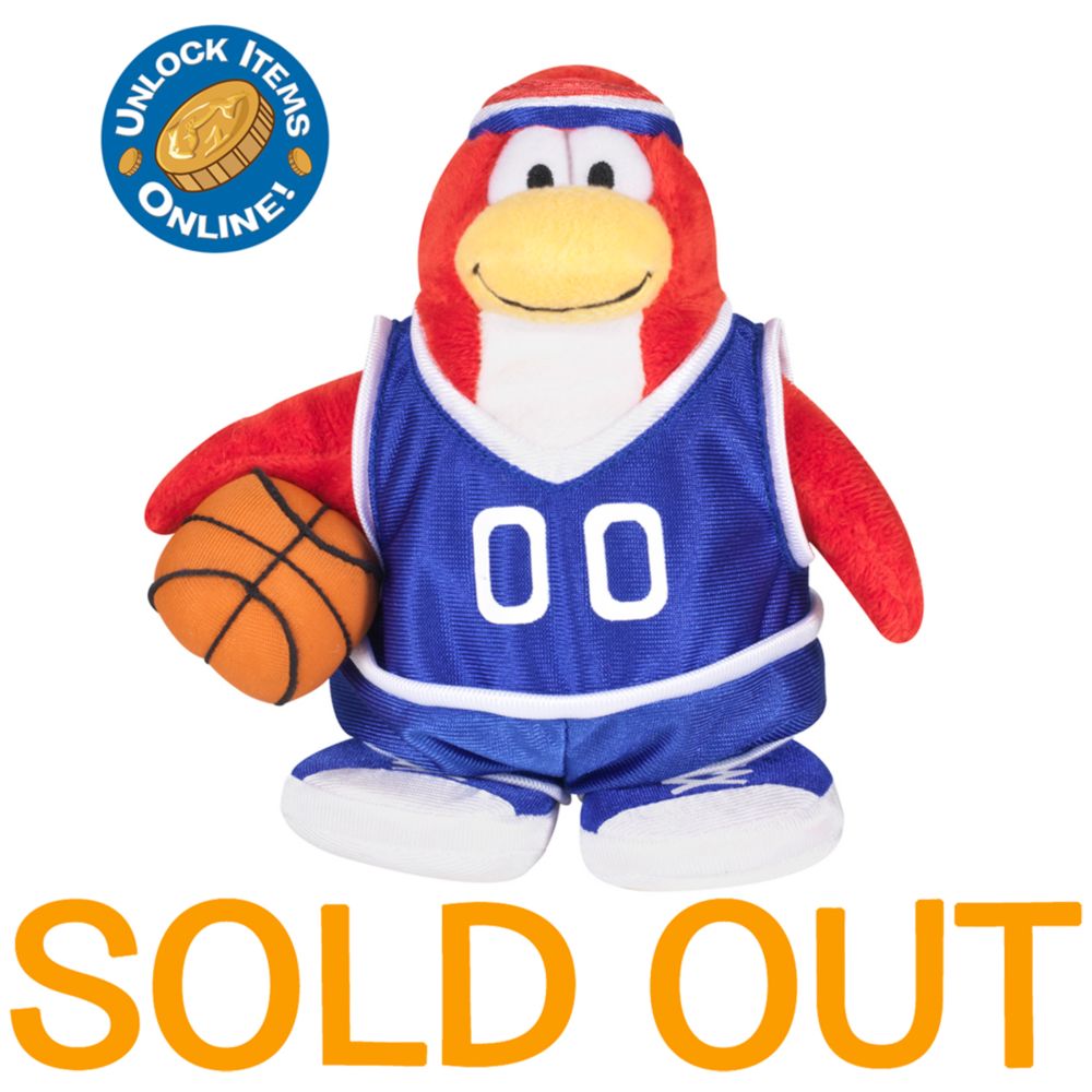 Club Penguin 6 1/2'' Limited Edition Penguin Plush - Basketball Player (Rare Chase)