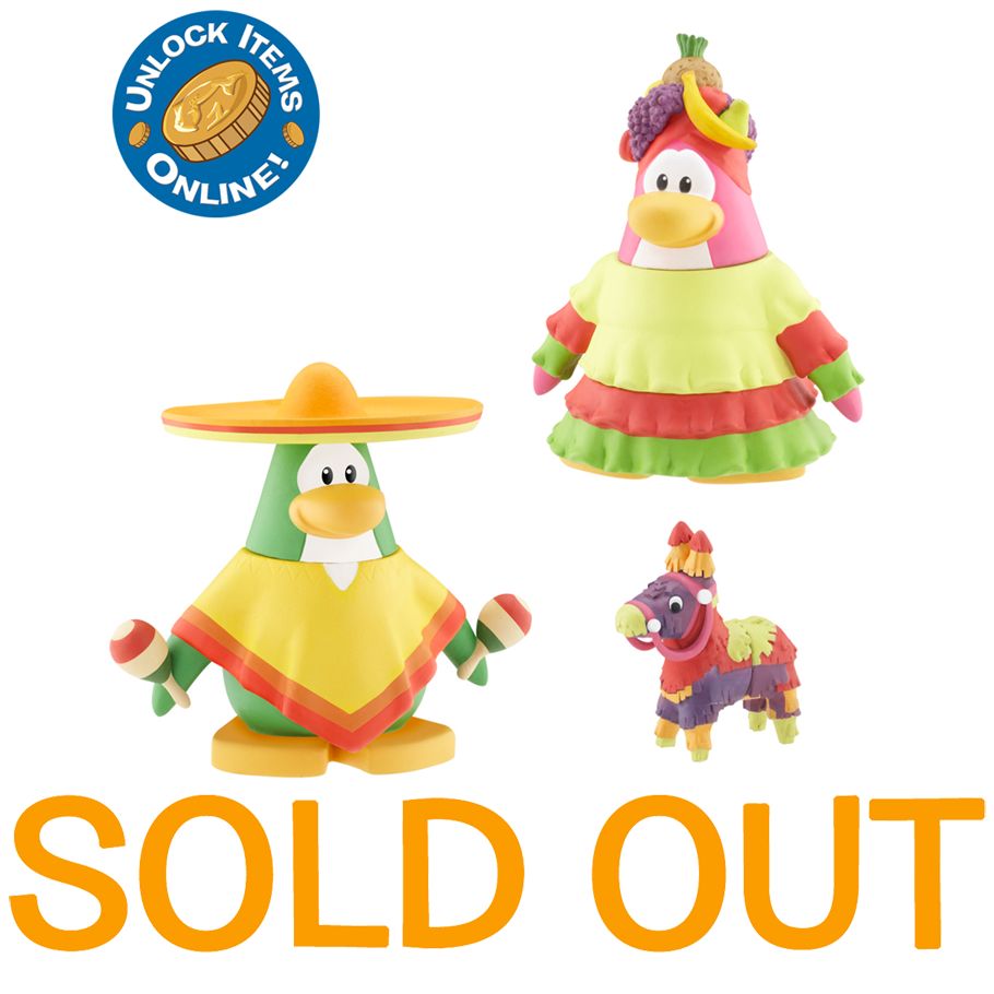 Club Penguin 2'' Mix 'N Match Figure Pack - Sombrero and Fiesta