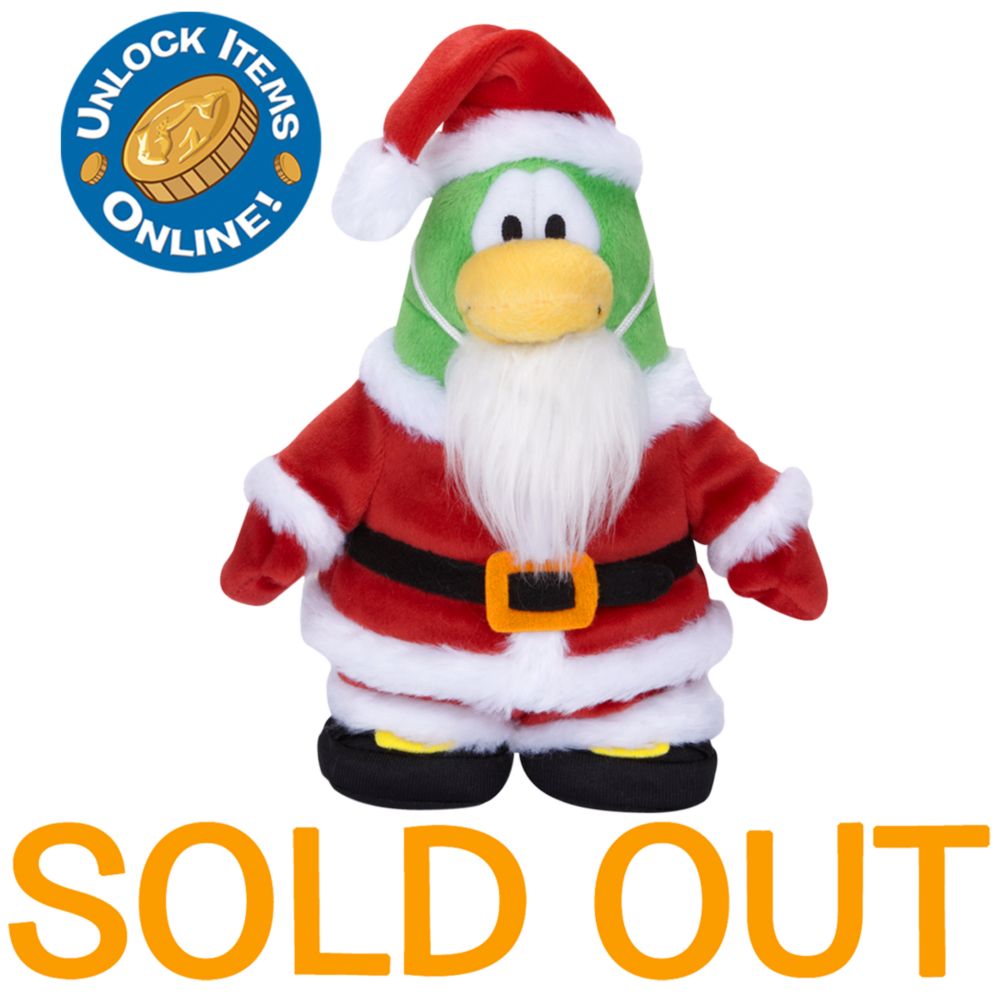 Club Penguin 6 1/2'' Limited Edition Penguin Plush - Santa (Rare)
