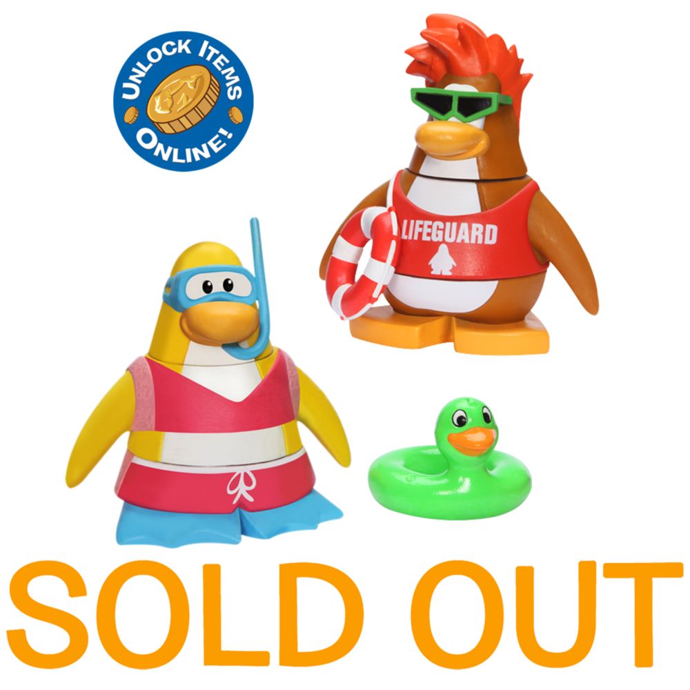 Club Penguin 2'' Mix 'N Match Figure Pack - Lifeguard and Snorkeler