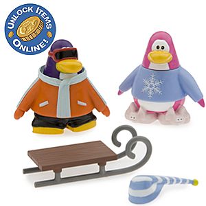 Club Penguin 2 Mix N Match Figure Pack - Snowboarder and Pajama Bunny Slippers