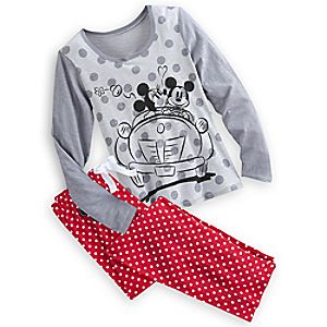 Mickey and Minnie Mouse Pajama Gift Set for Women