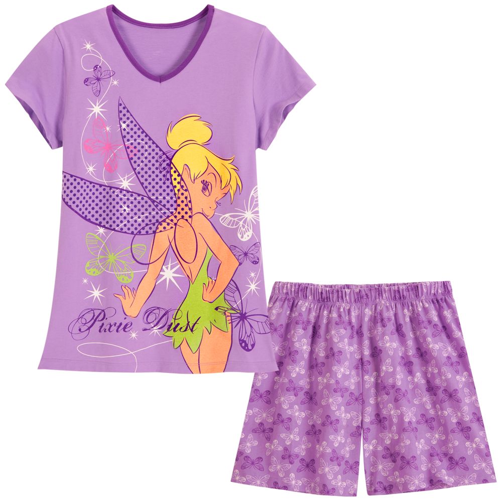 V-Neck Tinker Bell Tee and Shorts Sleep Set -- 2-Pc