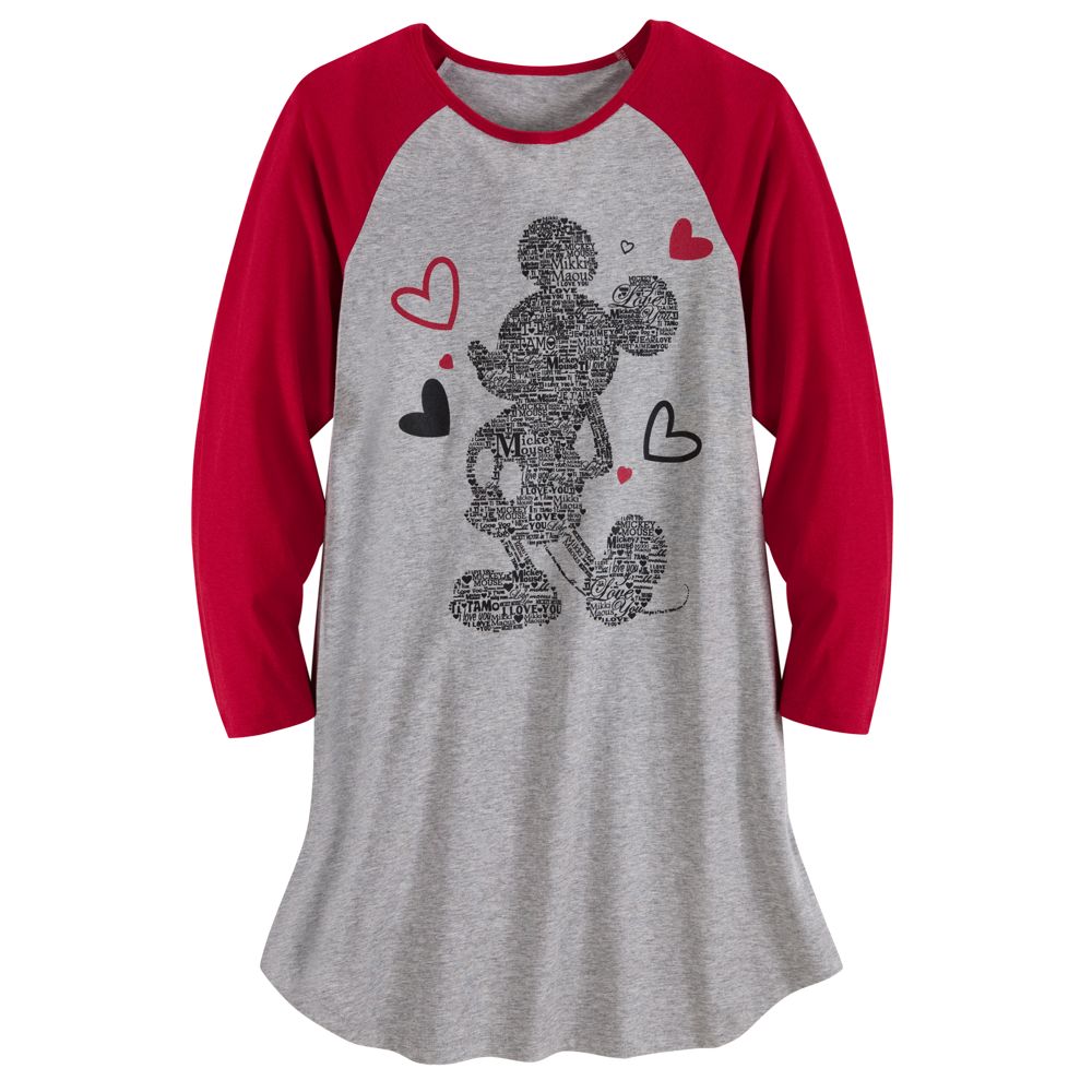 Long Sleeve Love Mickey Mouse Nightshirt for Women