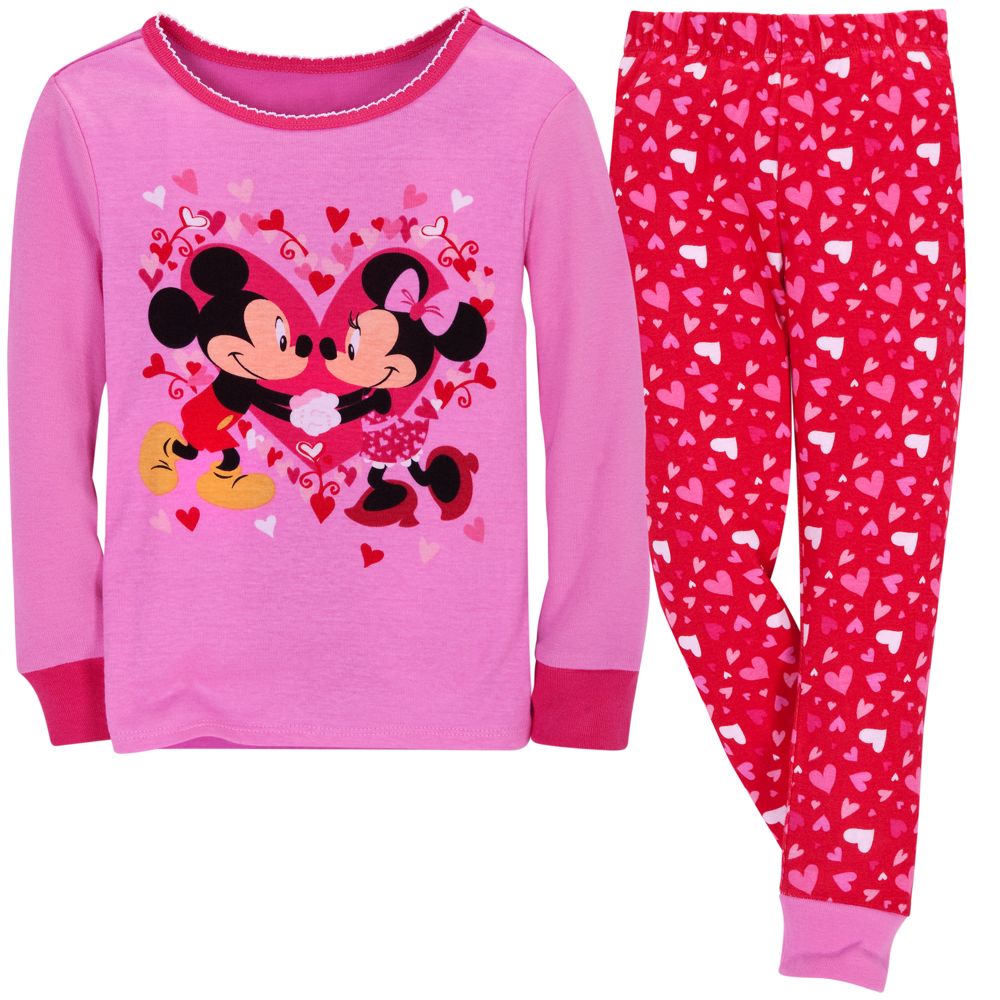 Hearts Mickey and Minnie Mouse PJ Pal for Girls