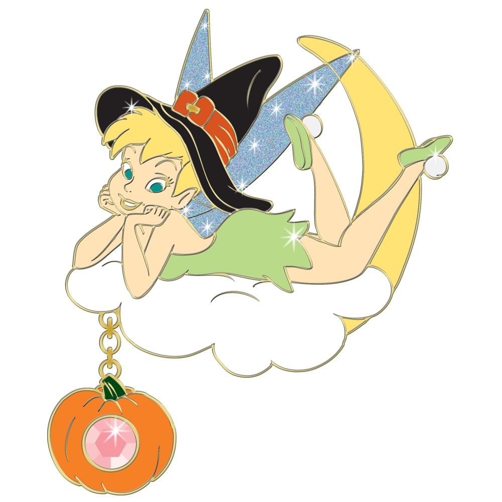 October Birthstone Dangler Tinker Bell Pin