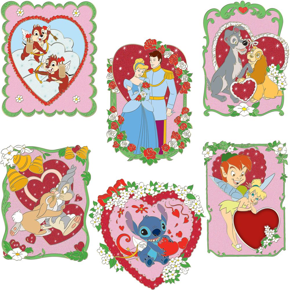 A Disney Valentine Pin Set -- 6-Pc.