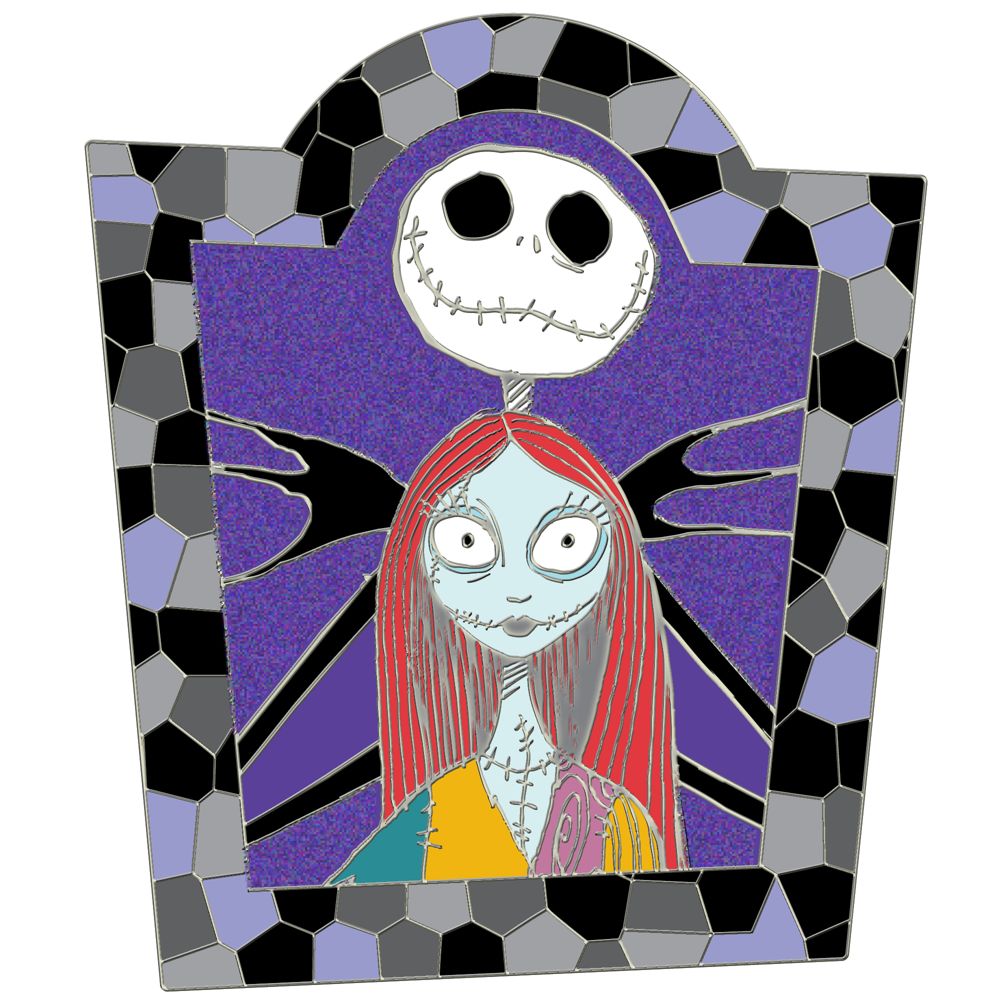 Mosaic Frame Sally and Jack Skellington Pin
