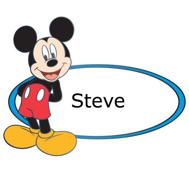 Personalized Name Tag Mickey Mouse Pin