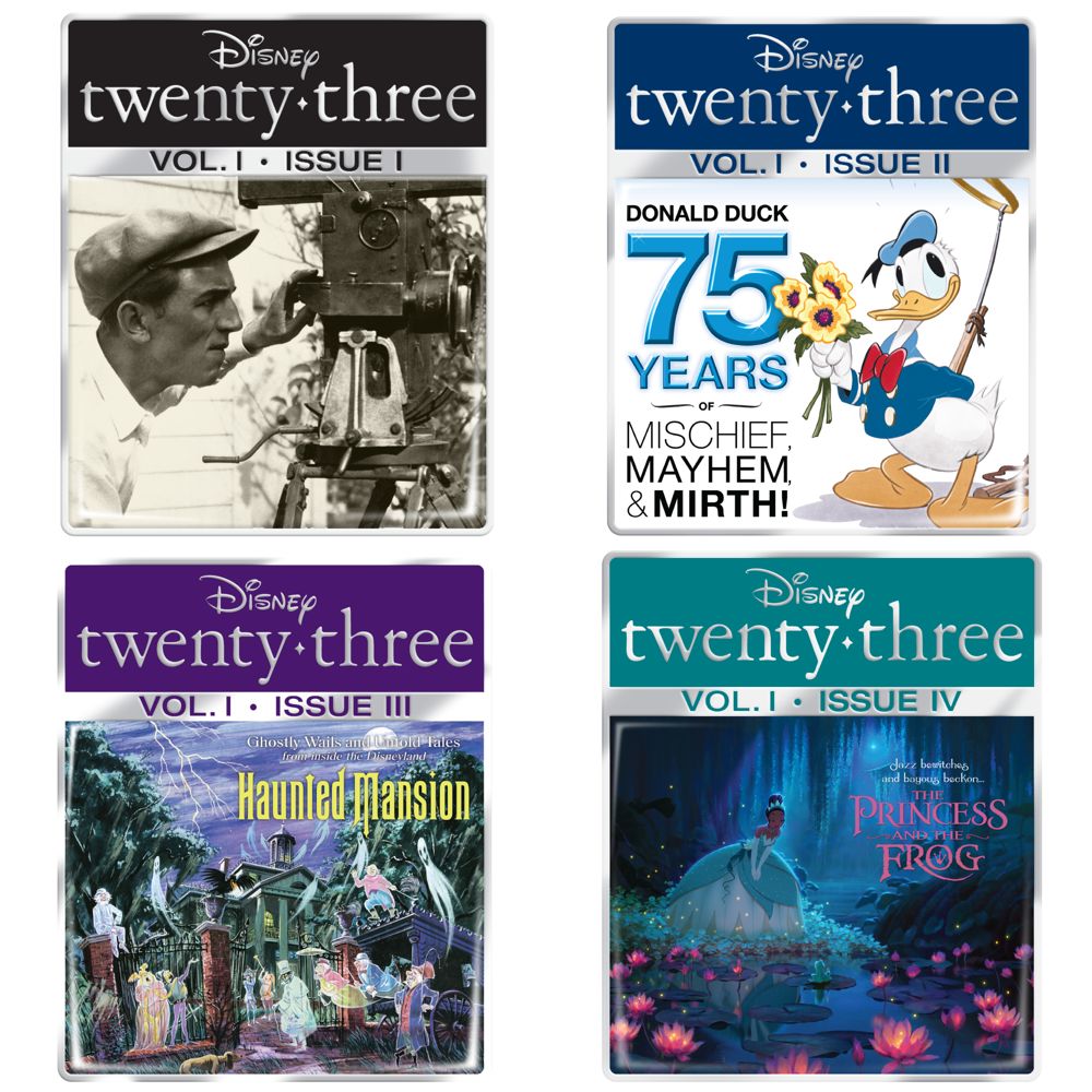 Disney twenty-three Magazine Cover Pin Set -- Vol. I -- 4-Pc.