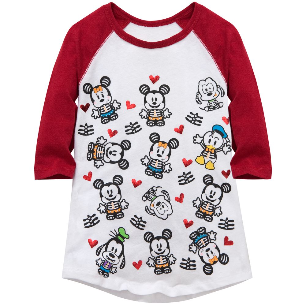 Raglan Sleeve X-Ray Mickey Mouse and Friends Tee for Girls