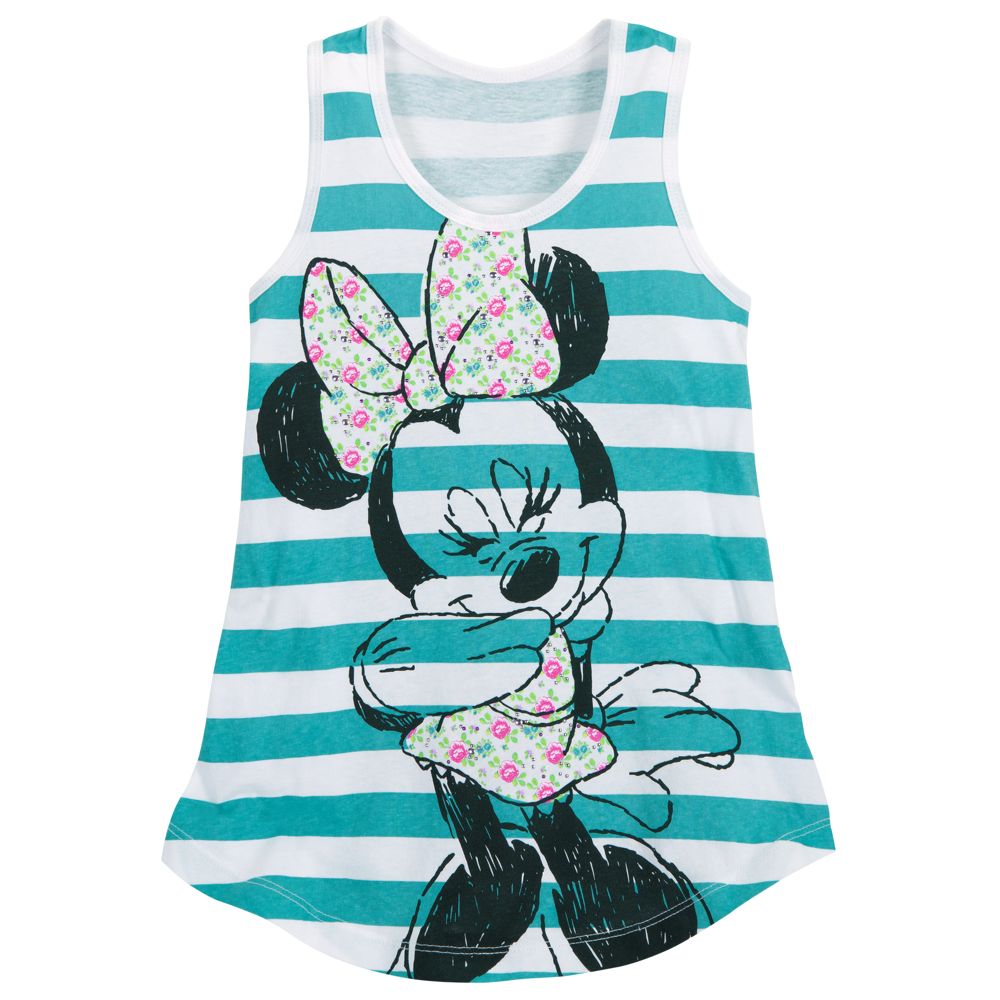 Striped Minnie Mouse Tank Top for Girls