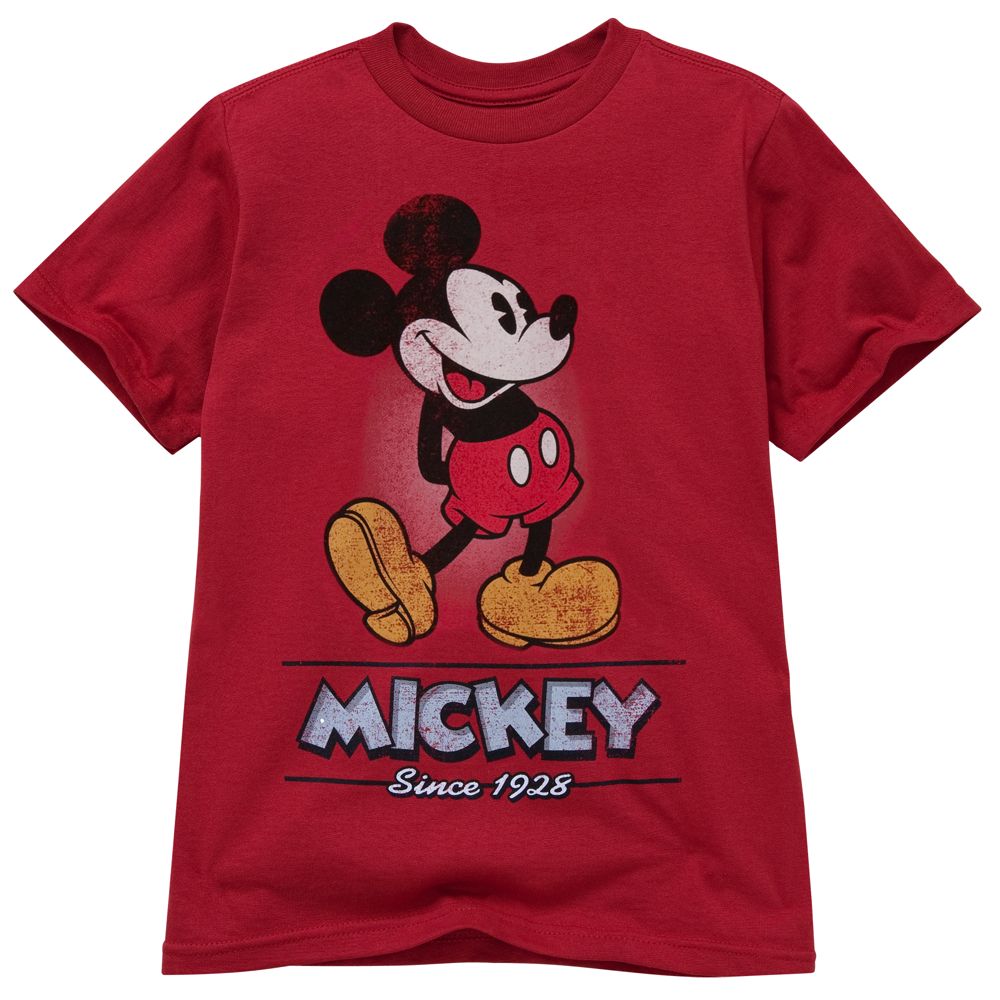 Red Classic Mickey Mouse Tee for Kids -- Made With Organic Cotton