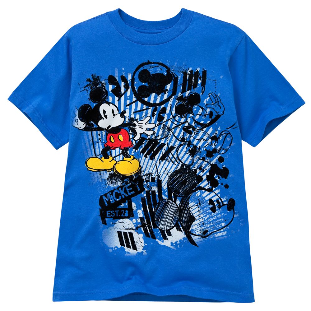 Blue Sketch Mickey Mouse Tee for Kids -- Made With Organic Cotton