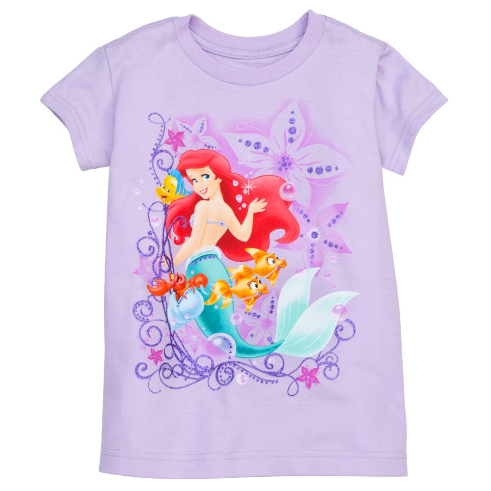 Sebastian, Flounder, and Ariel Tee for Girls -- Made With Organic Cotton