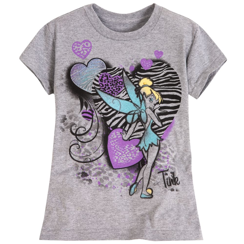 Glitter and Hearts Tinker Bell Tee for Girls