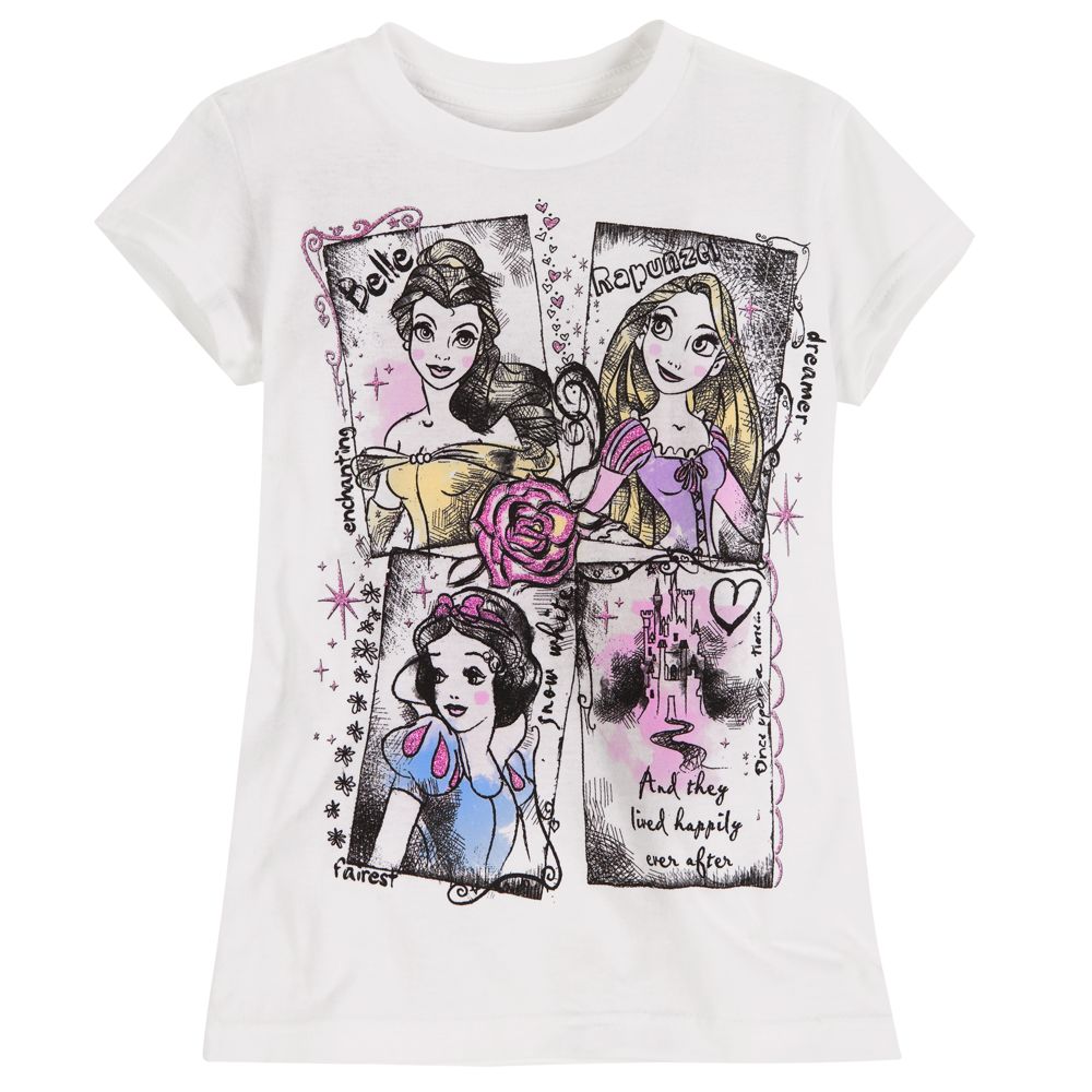 Glittering Disney Princess Tee for Girls