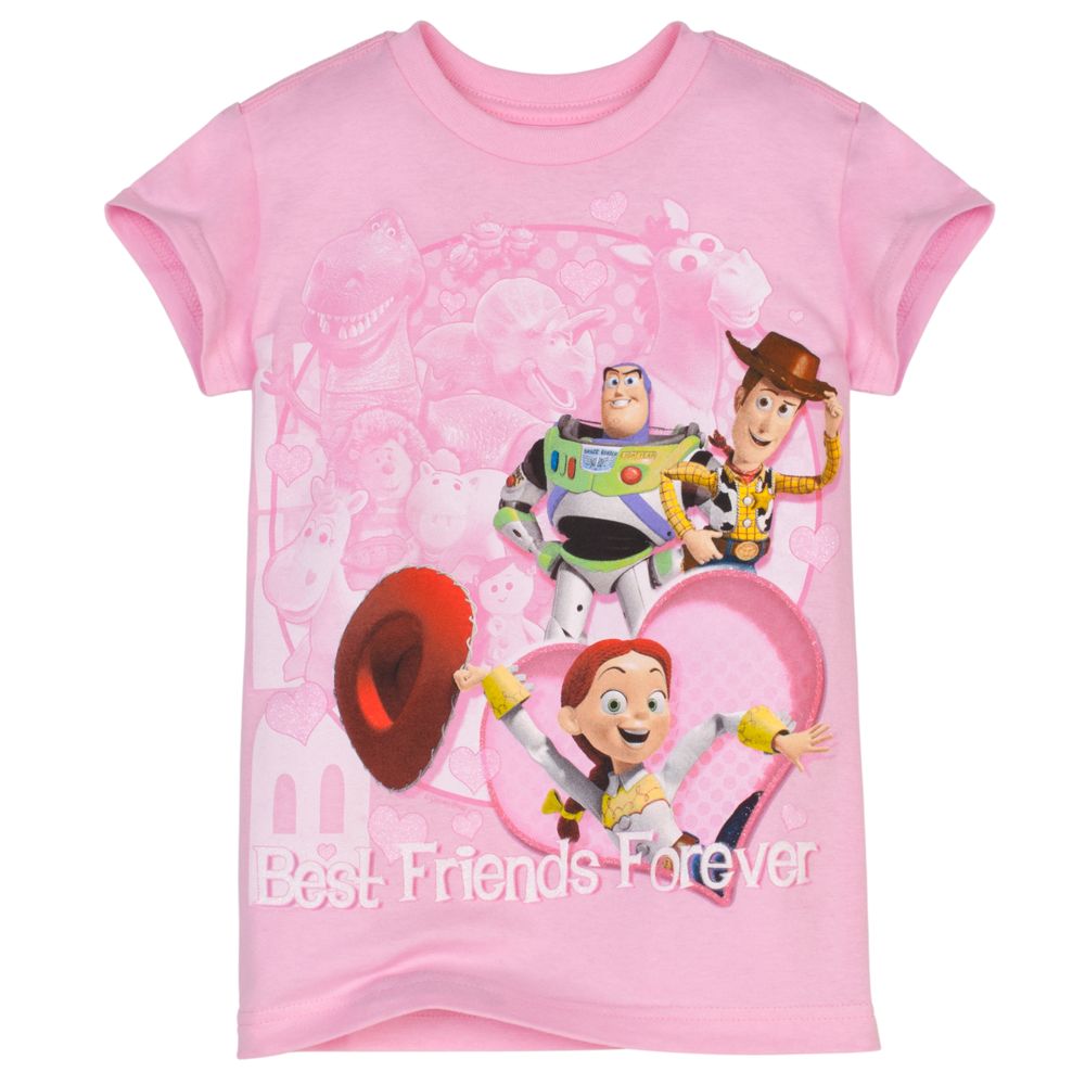Glittering Hearts Toy Story Tee for Girls