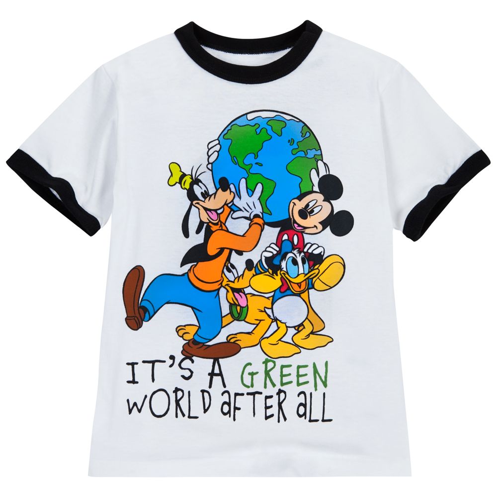 Ringer Its A Green World After All Mickey Mouse and Friends Tee for Boys