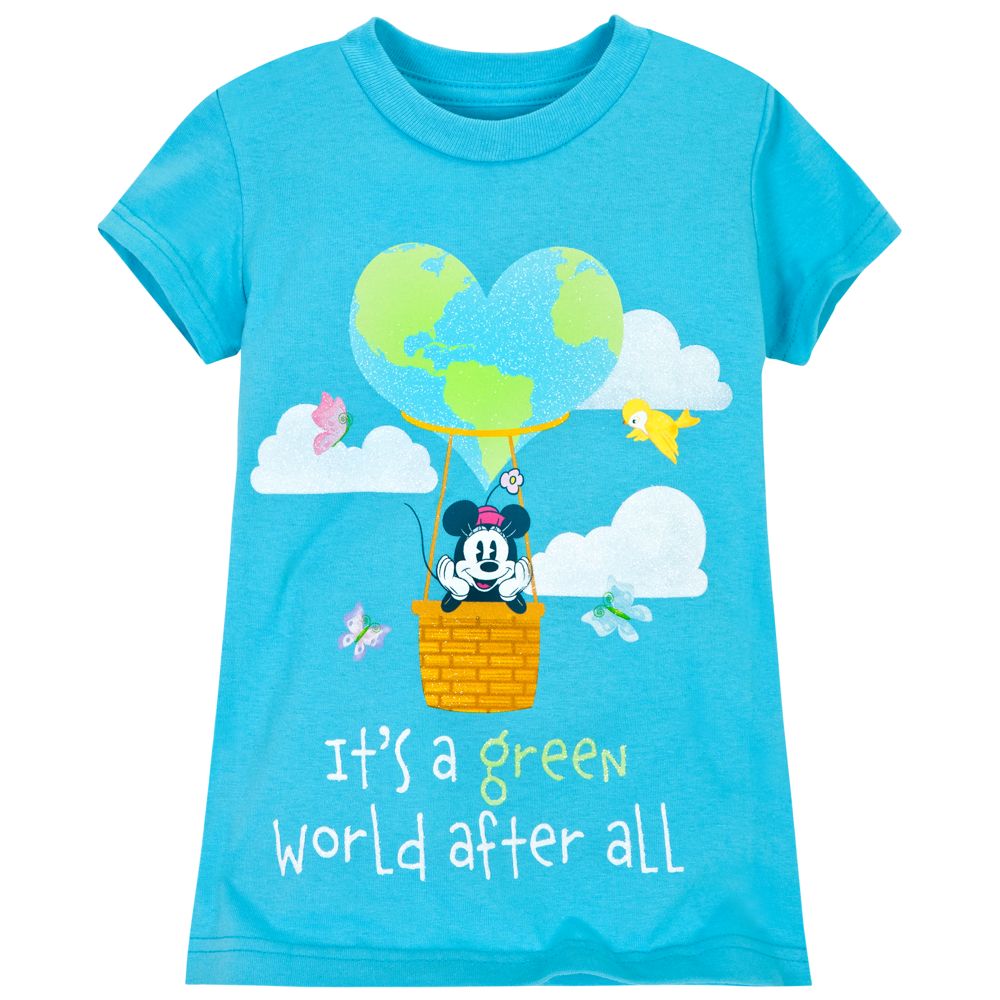 Glittering Earth Day Minnie Mouse Tee for Girls