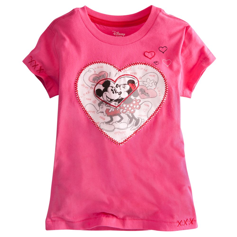 Embellished Storytelling Minnie and Mickey Mouse Tee for Girls