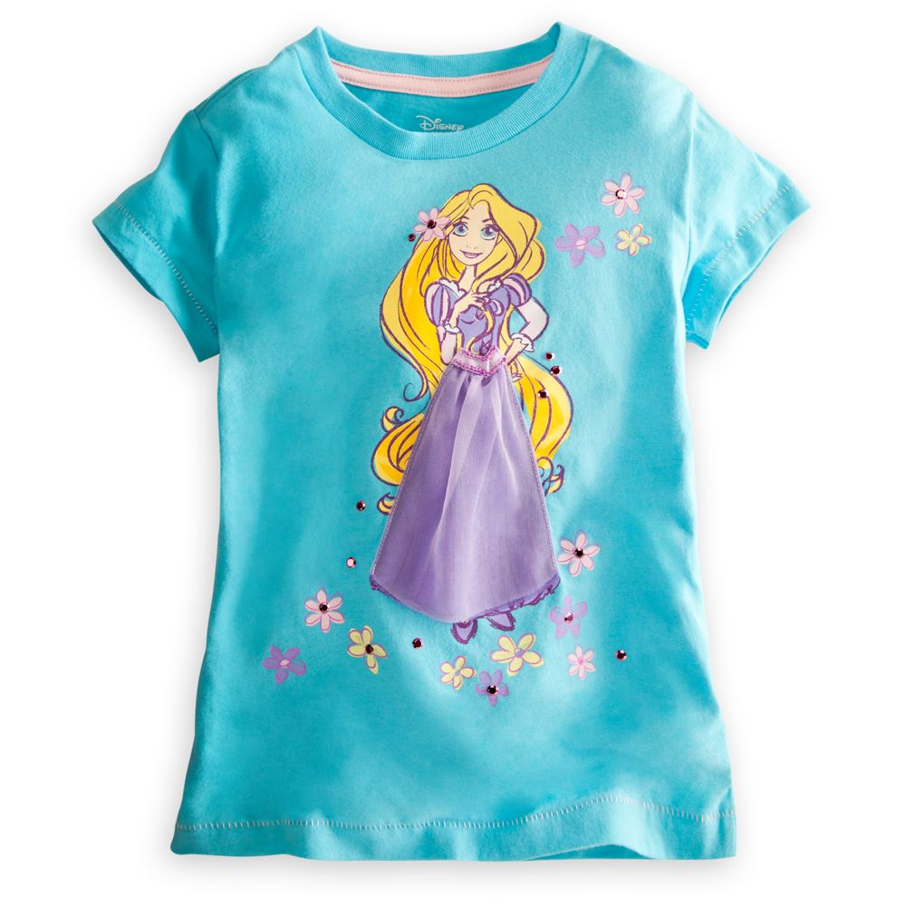 Embellished Storytelling Rapunzel Tee for Girls -- Blue